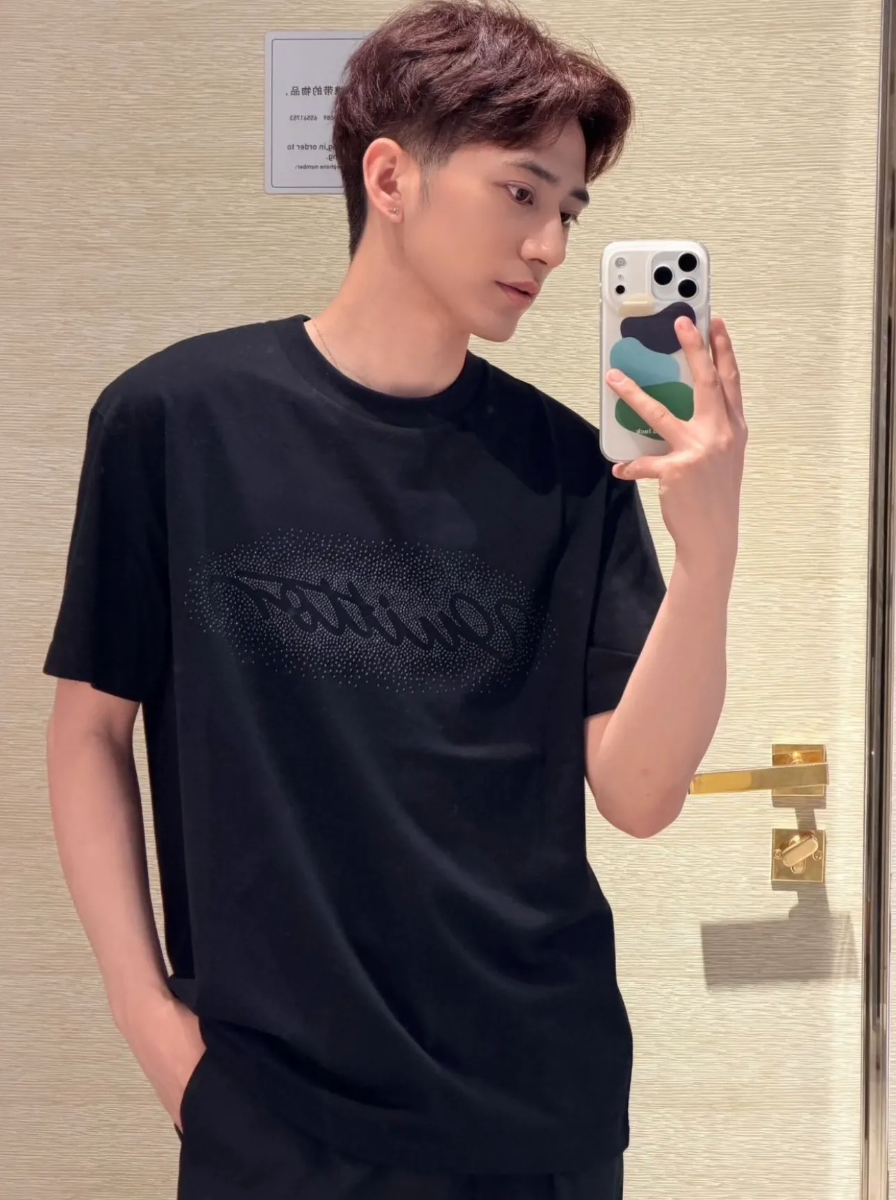 Louis Vuitton/Louis Vuitton Iron-On Letter Short Sleeve